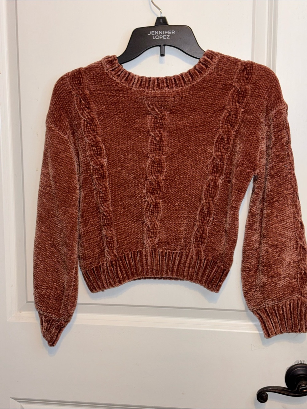 Jessica Simpson Rust Cable Chenille Sweater